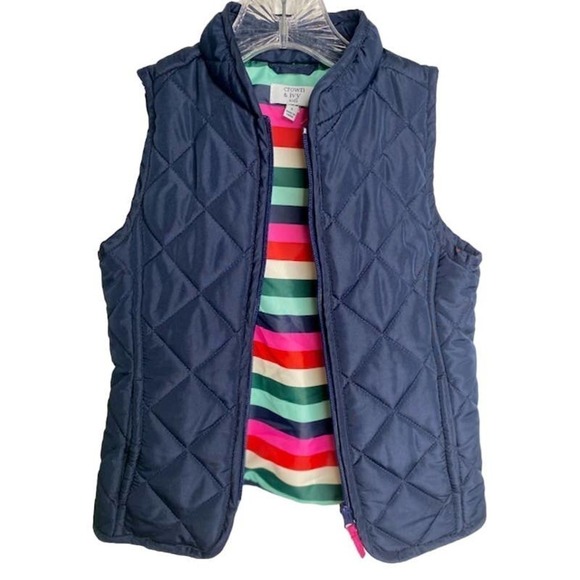 Crown & Ivey Girls Puffer Vest Navy Sz Small NWOTs - Picture 5 of 5